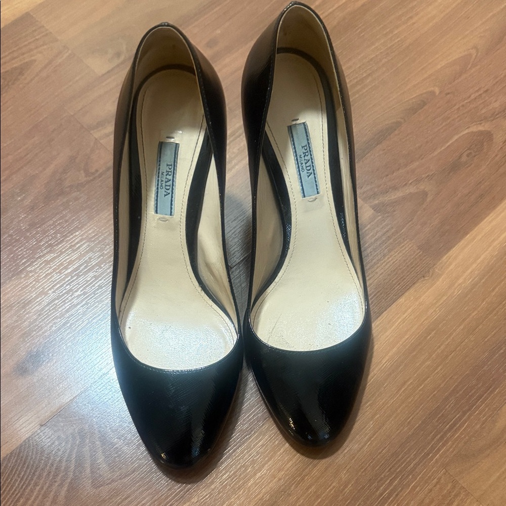 Prada Black Patent Leather Heels